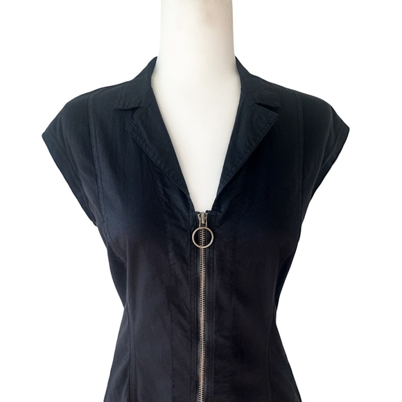 NWT 96% Cotton Collared Dress with Zipper and Ruched Sides - Picture 4 of 4